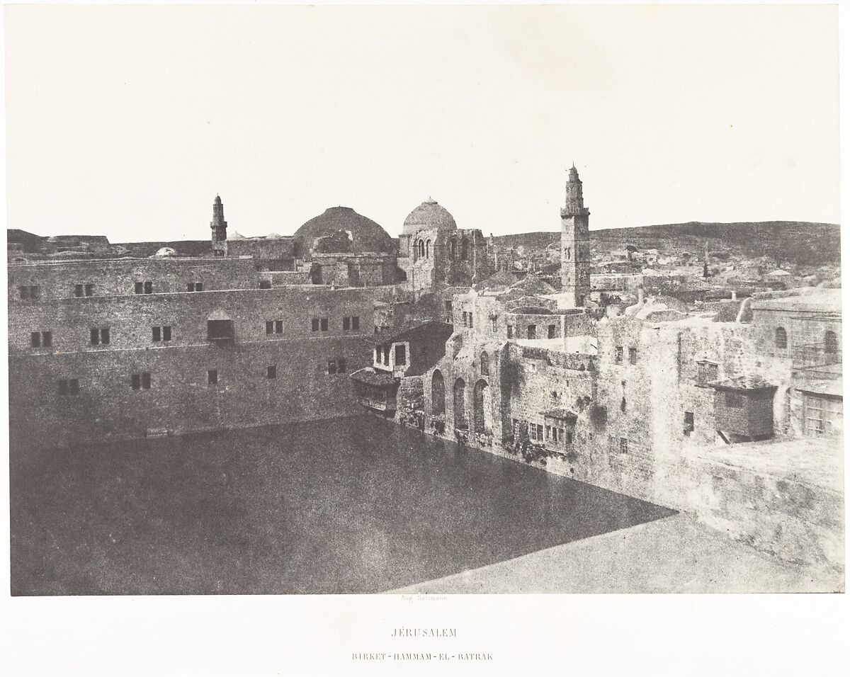 Jérusalem, Birket-Hammam-el-Batrak, Auguste Salzmann (French, 1824–1872), Salted paper print from paper negative 