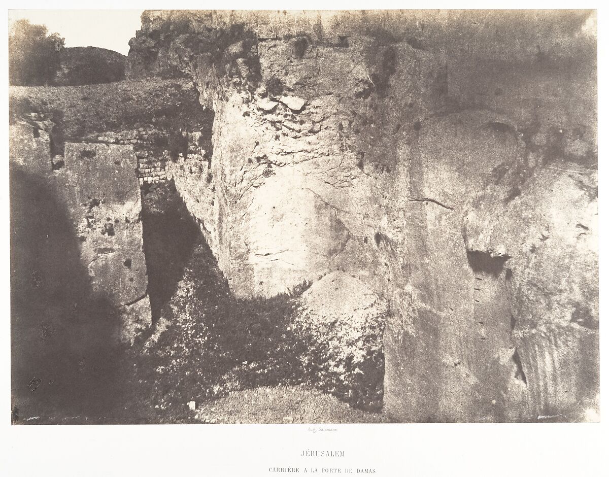 Jérusalem, Carrière à la Porte de Damas, Auguste Salzmann (French, 1824–1872), Salted paper print from paper negative 
