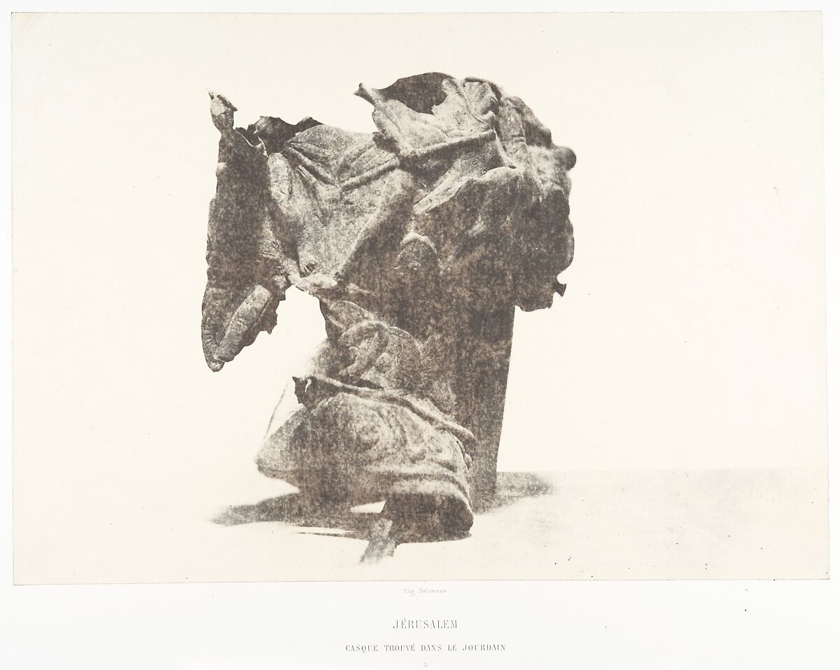Jérusalem, Casque trouvé dans le Jourdain, 2, Auguste Salzmann (French, 1824–1872), Salted paper print from paper negative 