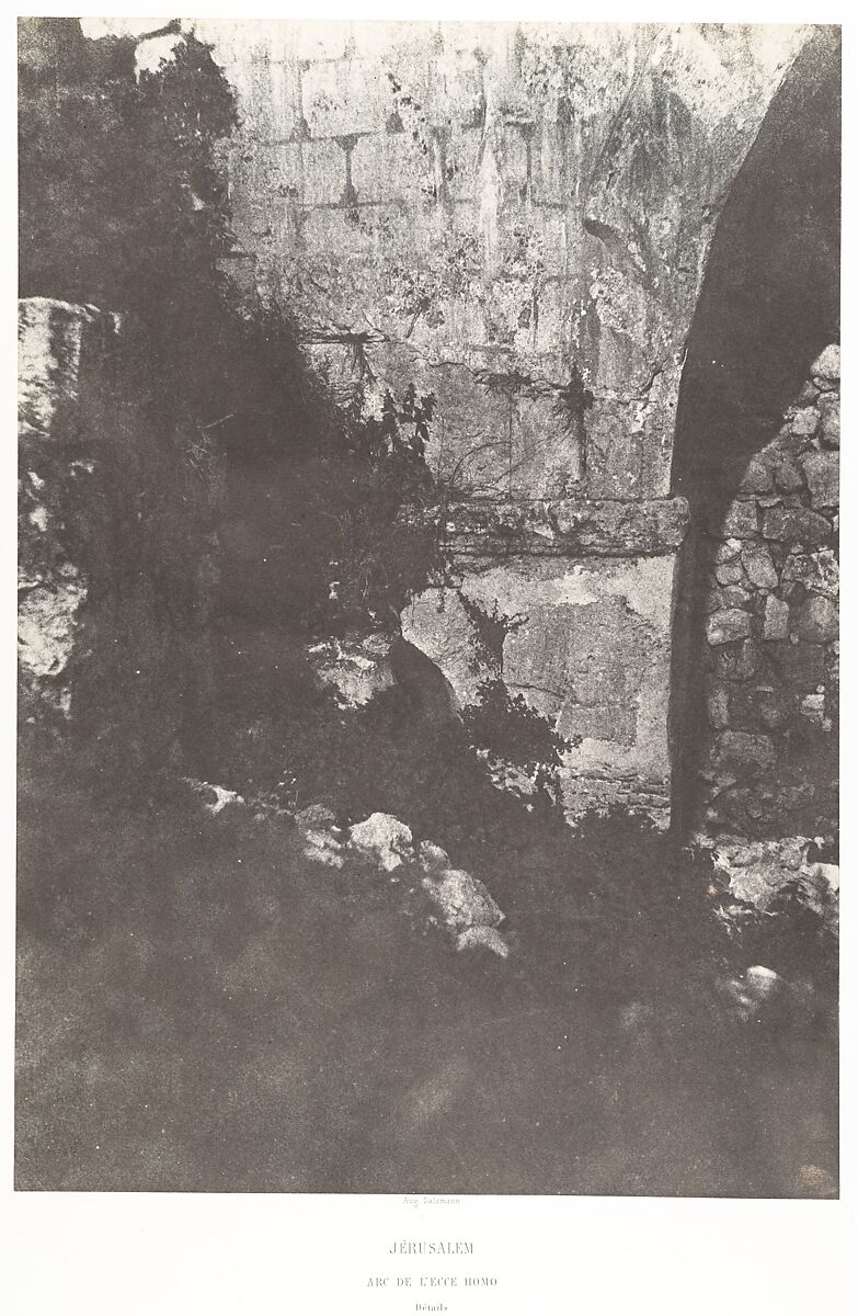 Jérusalem, Arc de l'Ecce-Homo, Détails, Auguste Salzmann (French, 1824–1872), Salted paper print from paper negative 