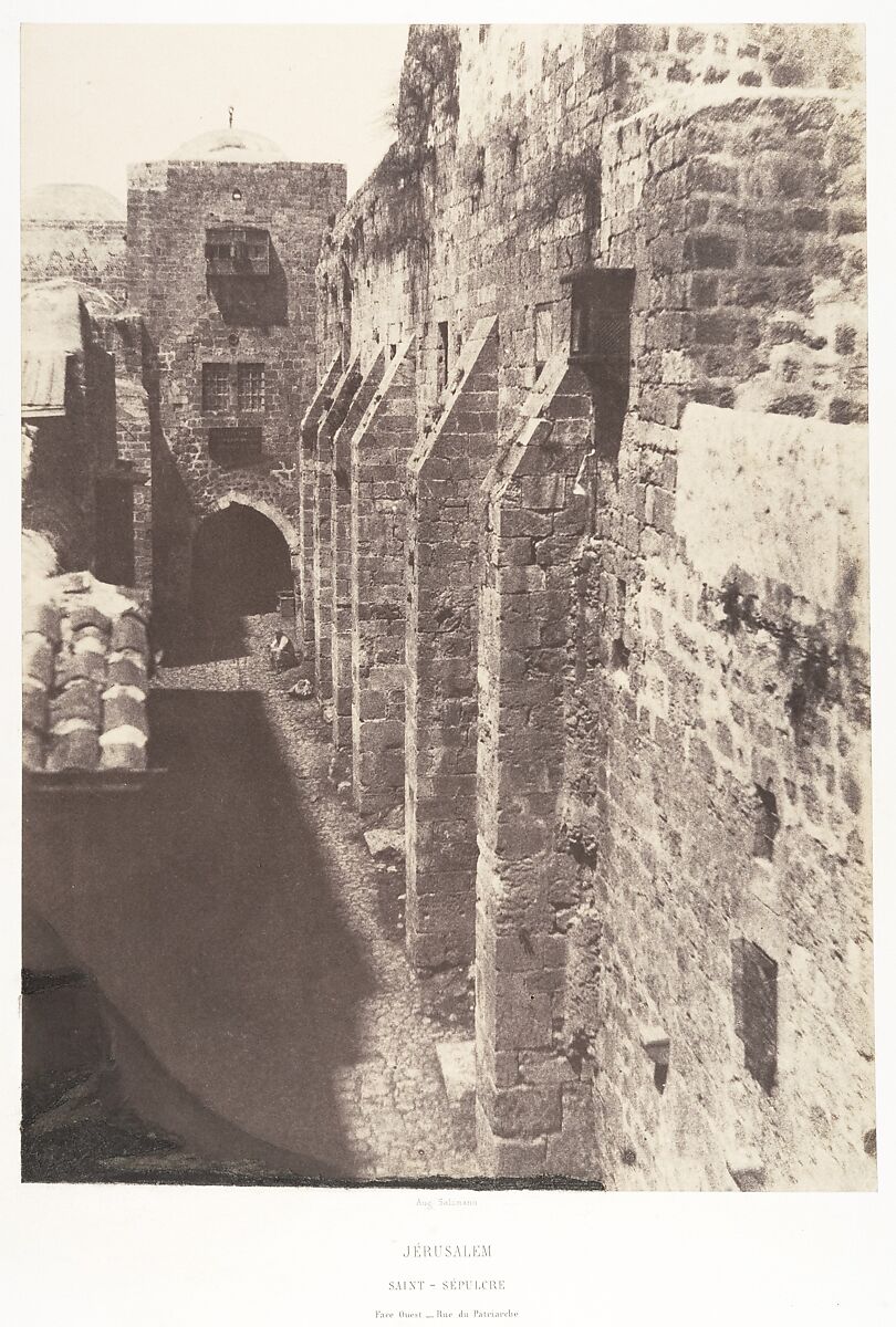 Jérusalem, Saint-Sépulcre, Face Ouest, Rue du Patriarche, Auguste Salzmann (French, 1824–1872), Salted paper print from paper negative 