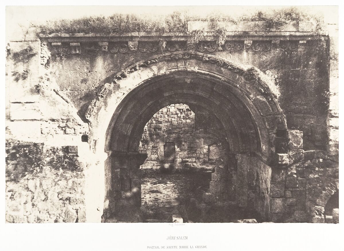 Jérusalem, Sainte-Marie-la-Grande, Portail, Auguste Salzmann (French, 1824–1872), Salted paper print from paper negative 