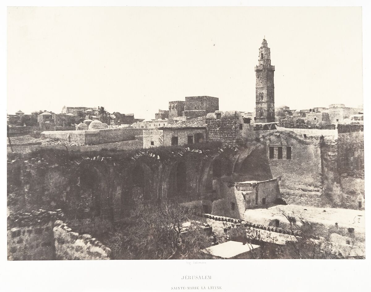 Jérusalem, Sainte-Marie-la-Latine, Auguste Salzmann (French, 1824–1872), Salted paper print from paper negative 
