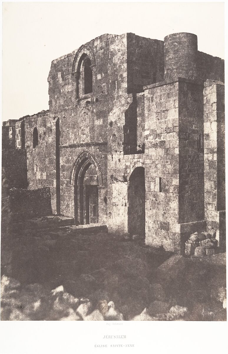 Jérusalem, Église Sainte-Anne, Vue générale, Auguste Salzmann (French, 1824–1872), Salted paper print from paper negative 