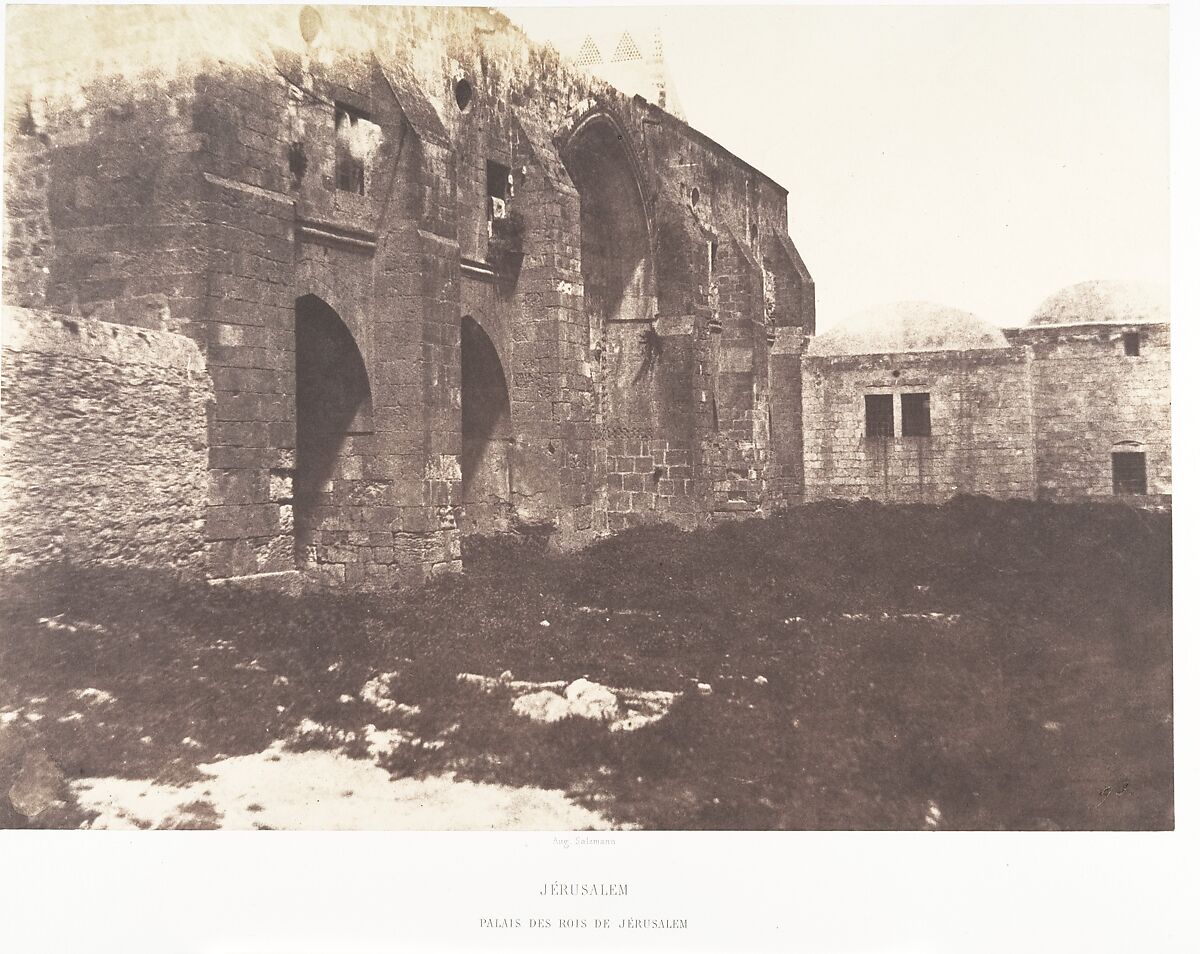Jérusalem, Palais de rois de Jérusalem, Vue générale, Auguste Salzmann (French, 1824–1872), Salted paper print from paper negative 