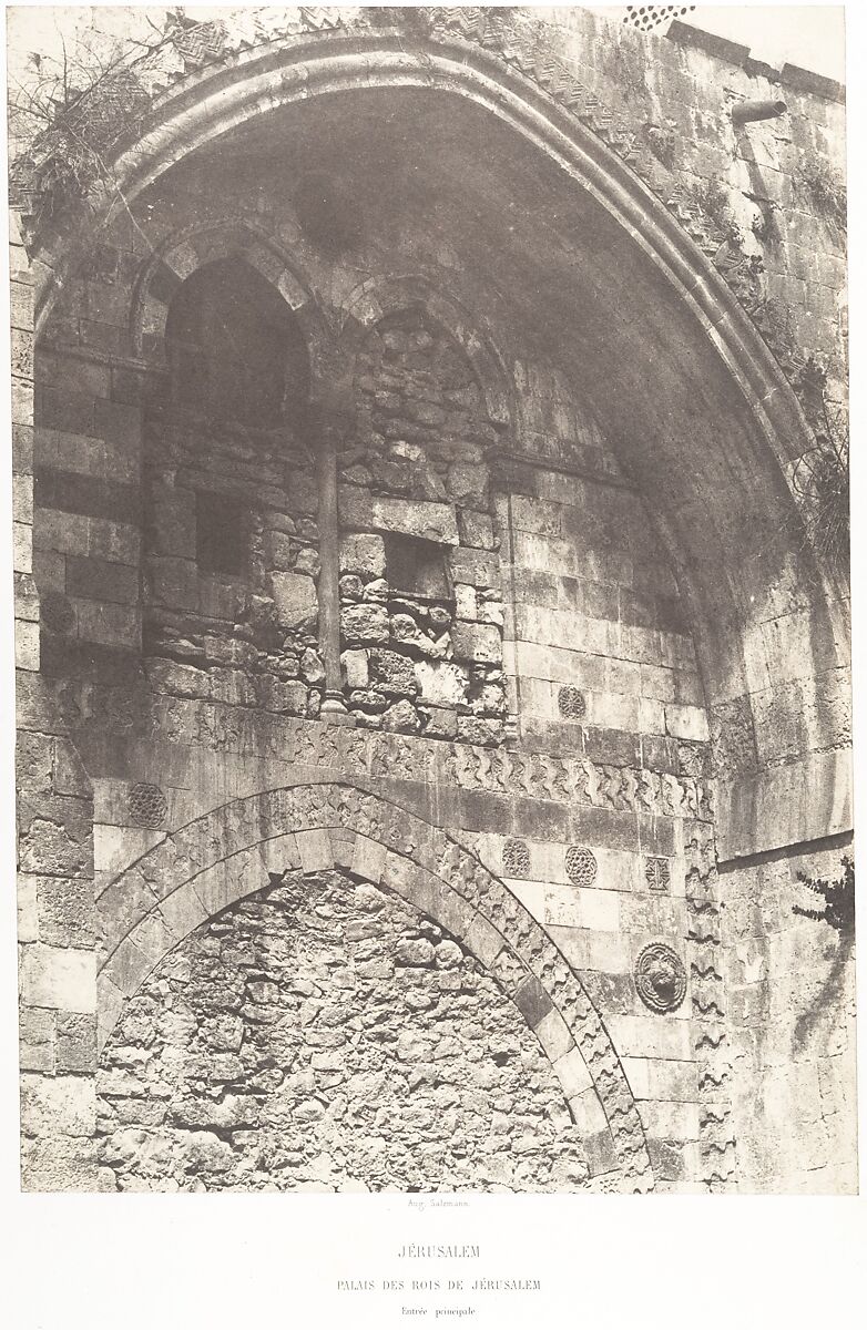 Jérusalem, Palais de rois de Jérusalem, Entrée principale, Auguste Salzmann (French, 1824–1872), Salted paper print from paper negative 