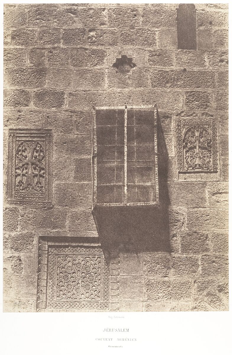 Jérusalem, Couvent Arménien, Ornements, 1, Auguste Salzmann (French, 1824–1872), Salted paper print from paper negative 