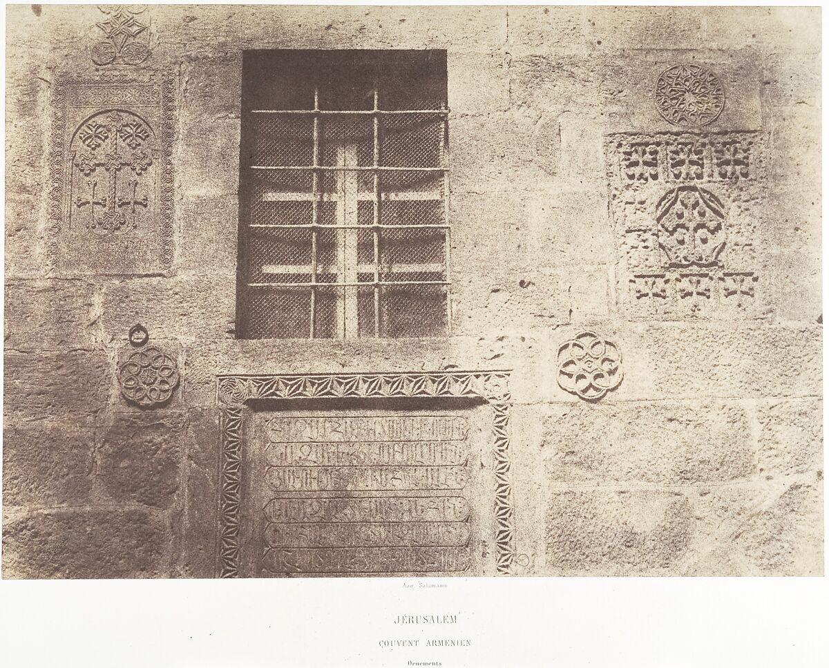 Jérusalem, Couvent Arménien, Ornements, 2, Auguste Salzmann (French, 1824–1872), Salted paper print from paper negative 