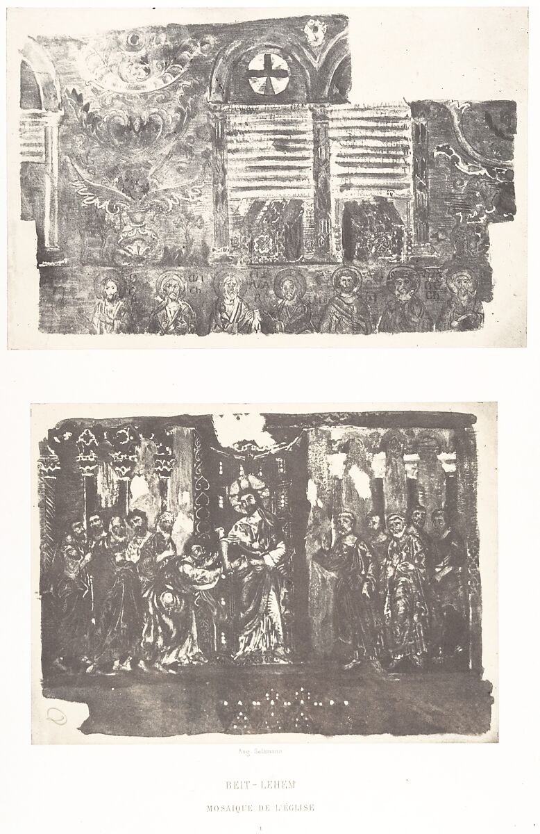 Beit-Lehem, Mosaïque de l'Église I, Auguste Salzmann (French, 1824–1872), Salted paper print from paper negative 