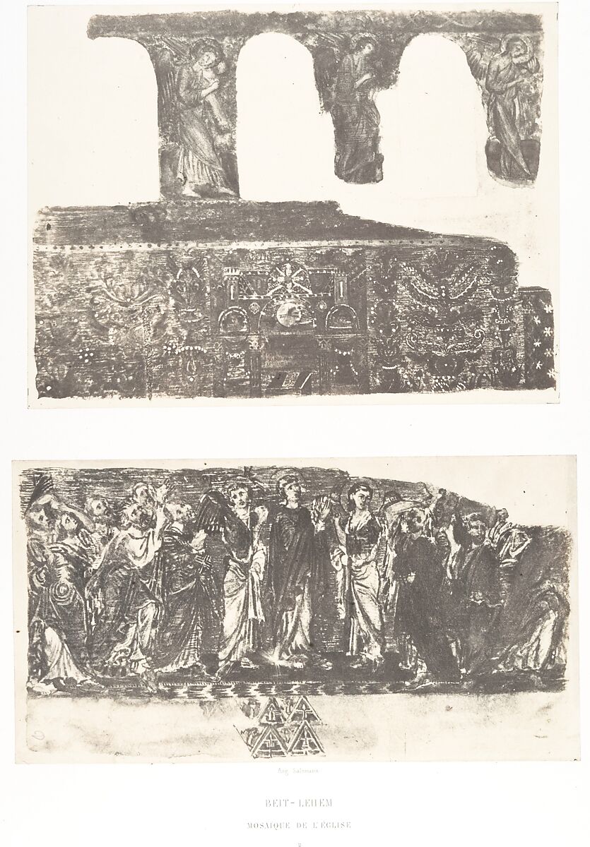 Beit-Lehem, Mosaïque de l'Église II, Auguste Salzmann (French, 1824–1872), Salted paper print from paper negative 