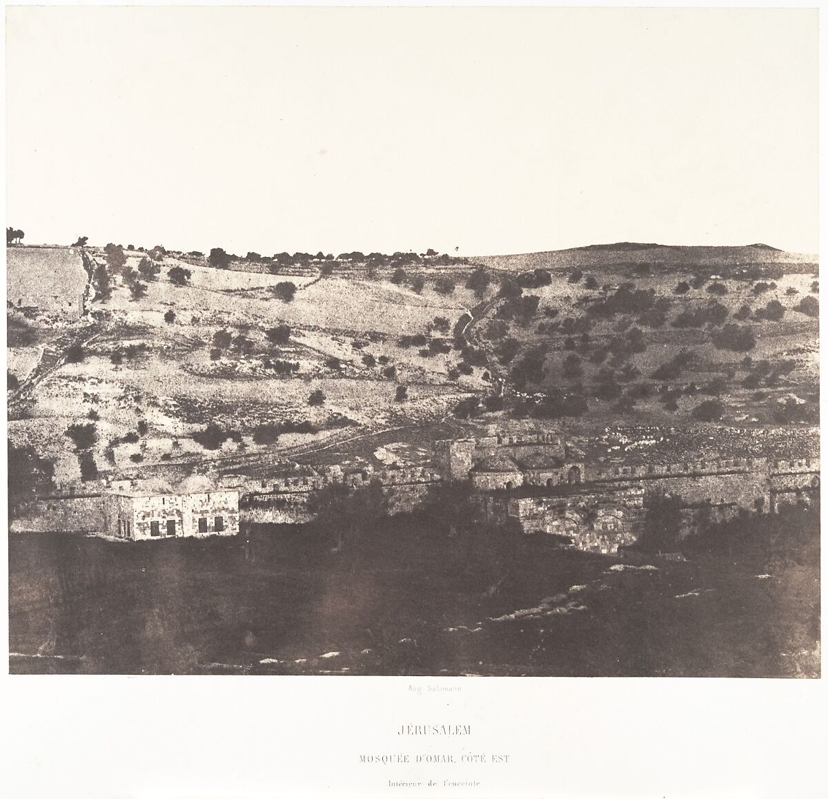 Jérusalem, Mosquée d'Omar, côté est, Intérieur de l'enceinte, 1, Auguste Salzmann (French, 1824–1872), Salted paper print from paper negative 