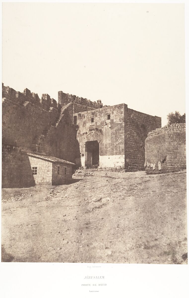 Jérusalem, Porte de David, Intérieur, Auguste Salzmann (French, 1824–1872), Salted paper print from paper negative 