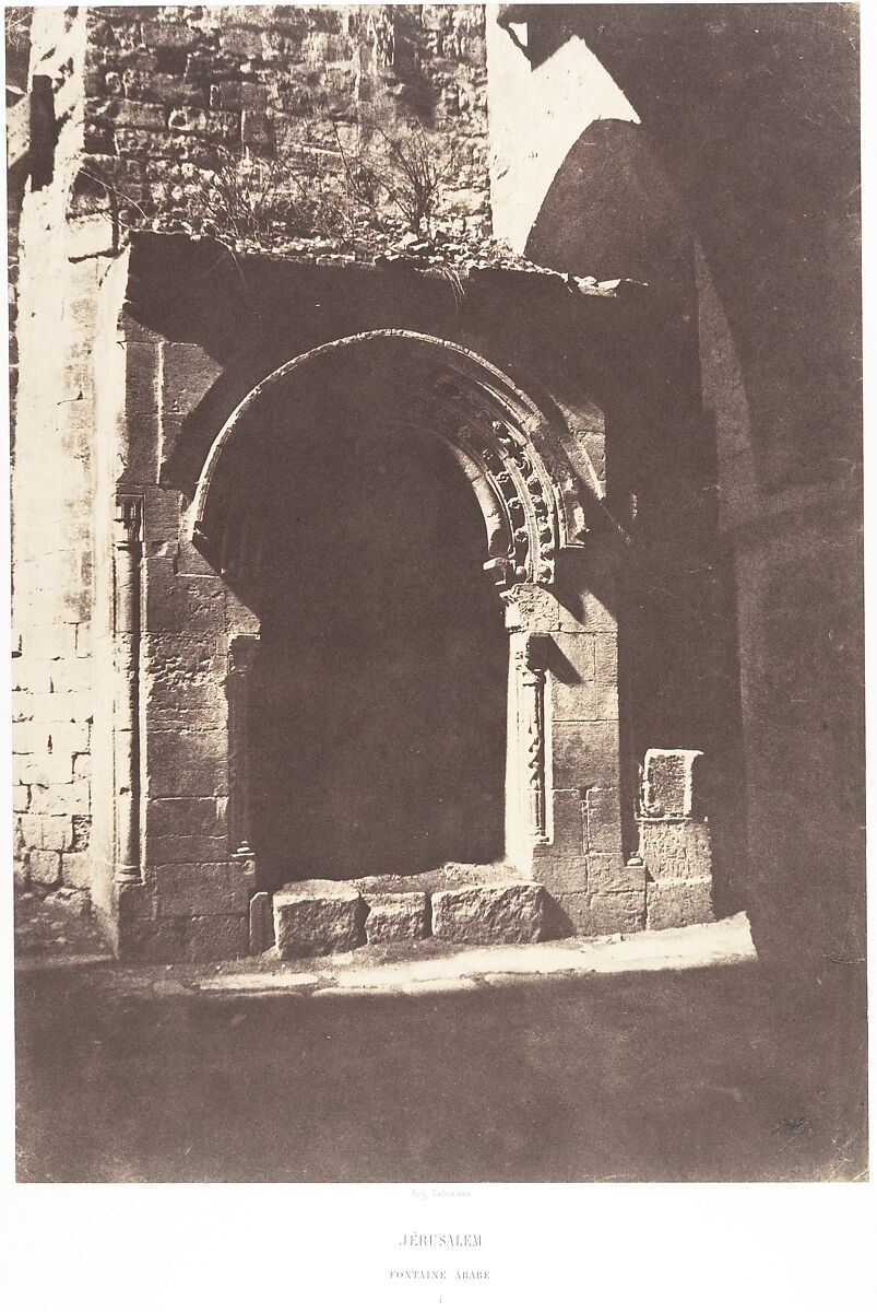 Jérusalem, Fontaine Arabe, 1, Auguste Salzmann (French, 1824–1872), Salted paper print from paper negative 