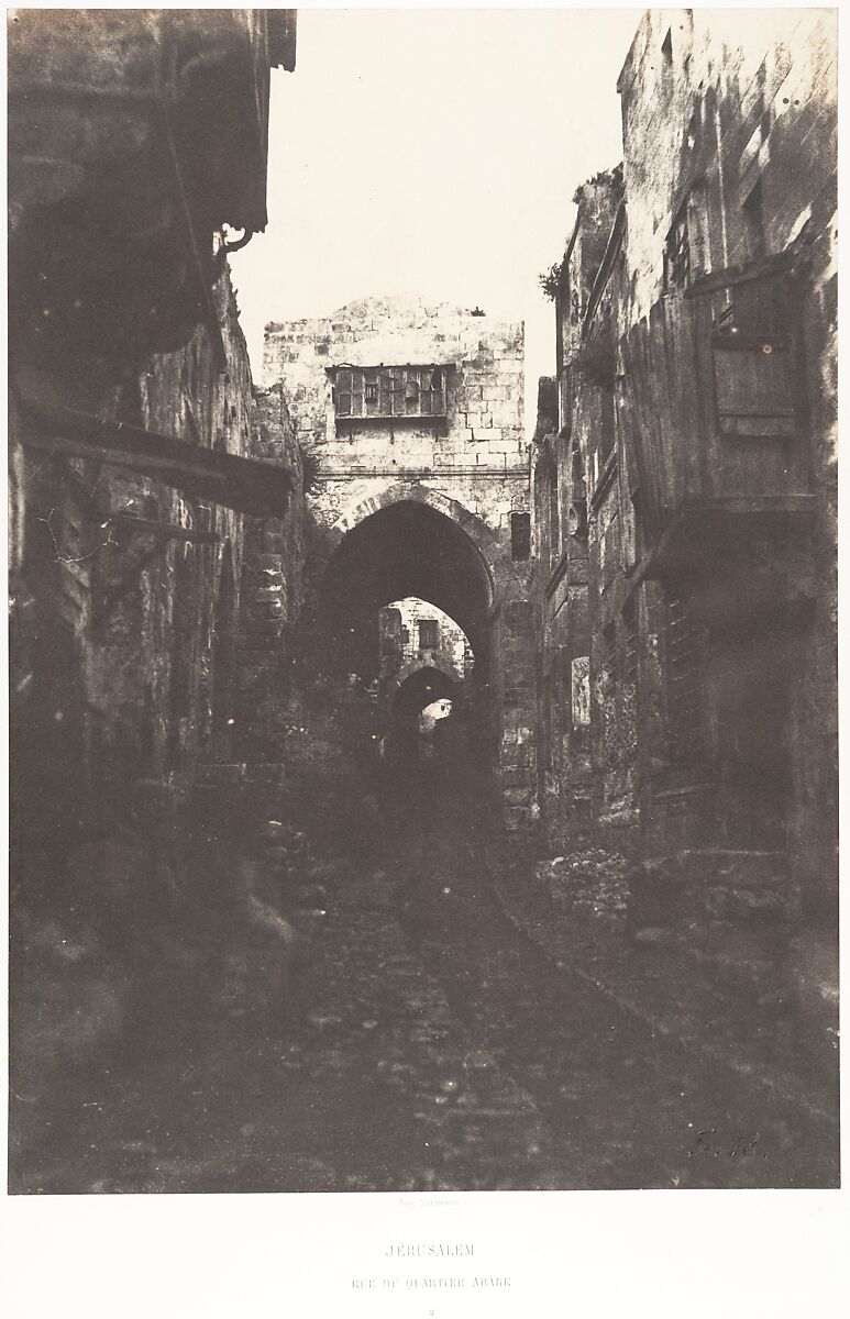Jérusalem, Rue du quartier arabe, 2, Auguste Salzmann (French, 1824–1872), Salted paper print from paper negative 