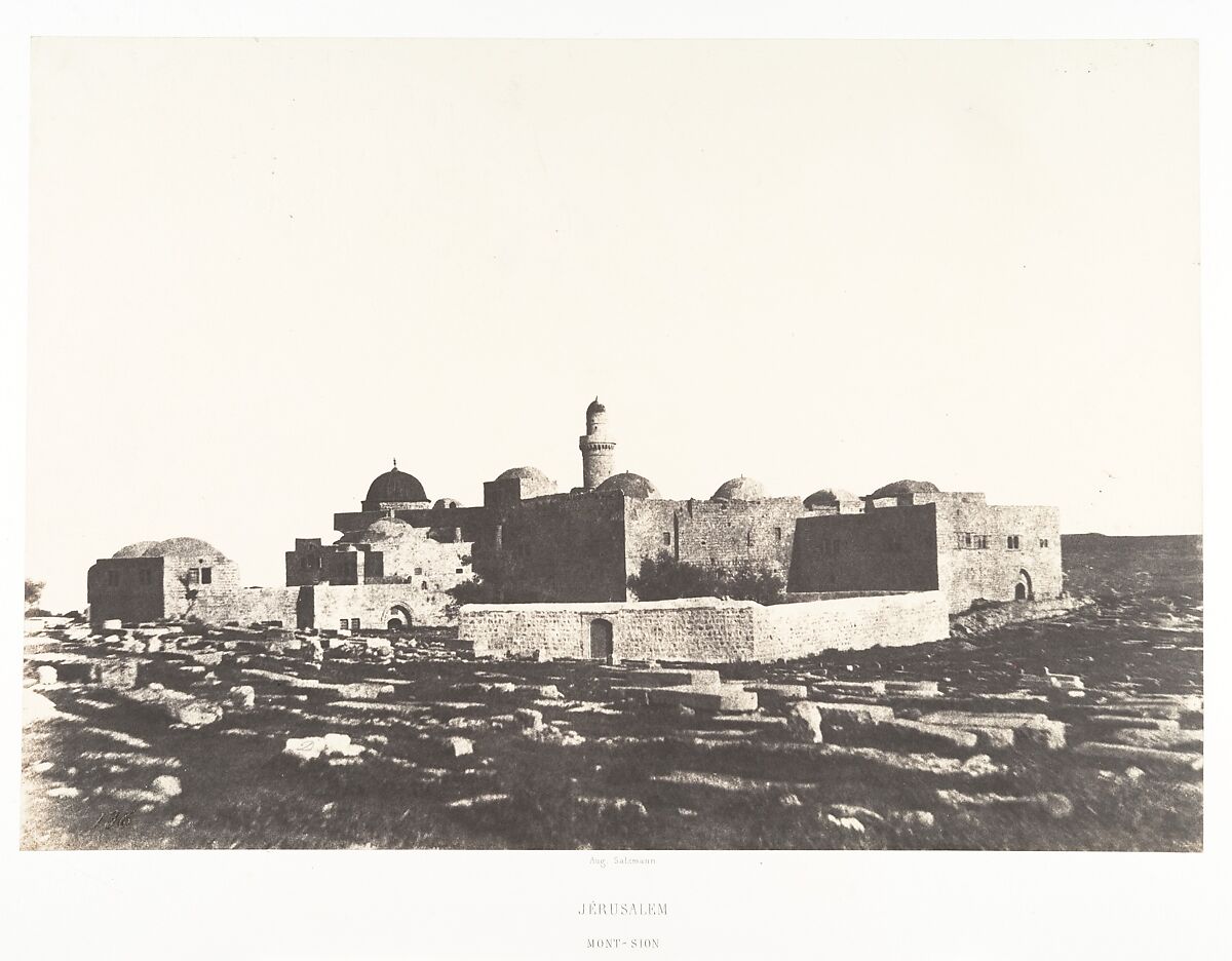 Jérusalem, Mont Sion, Auguste Salzmann (French, 1824–1872), Salted paper print from paper negative 