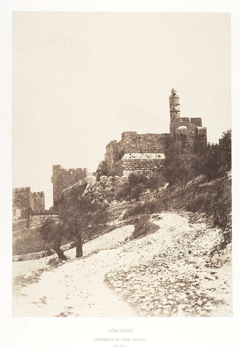 Jérusalem, Forteresse de David (citadelle), Face Ouest, Auguste Salzmann (French, 1824–1872), Salted paper print from paper negative 
