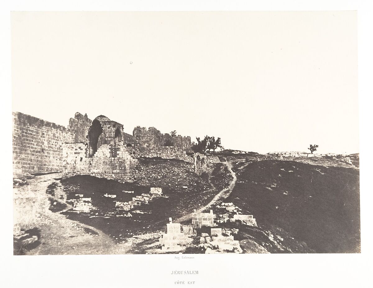 Jérusalem, Côté Est de Jérusalem, Auguste Salzmann (French, 1824–1872), Salted paper print from paper negative 