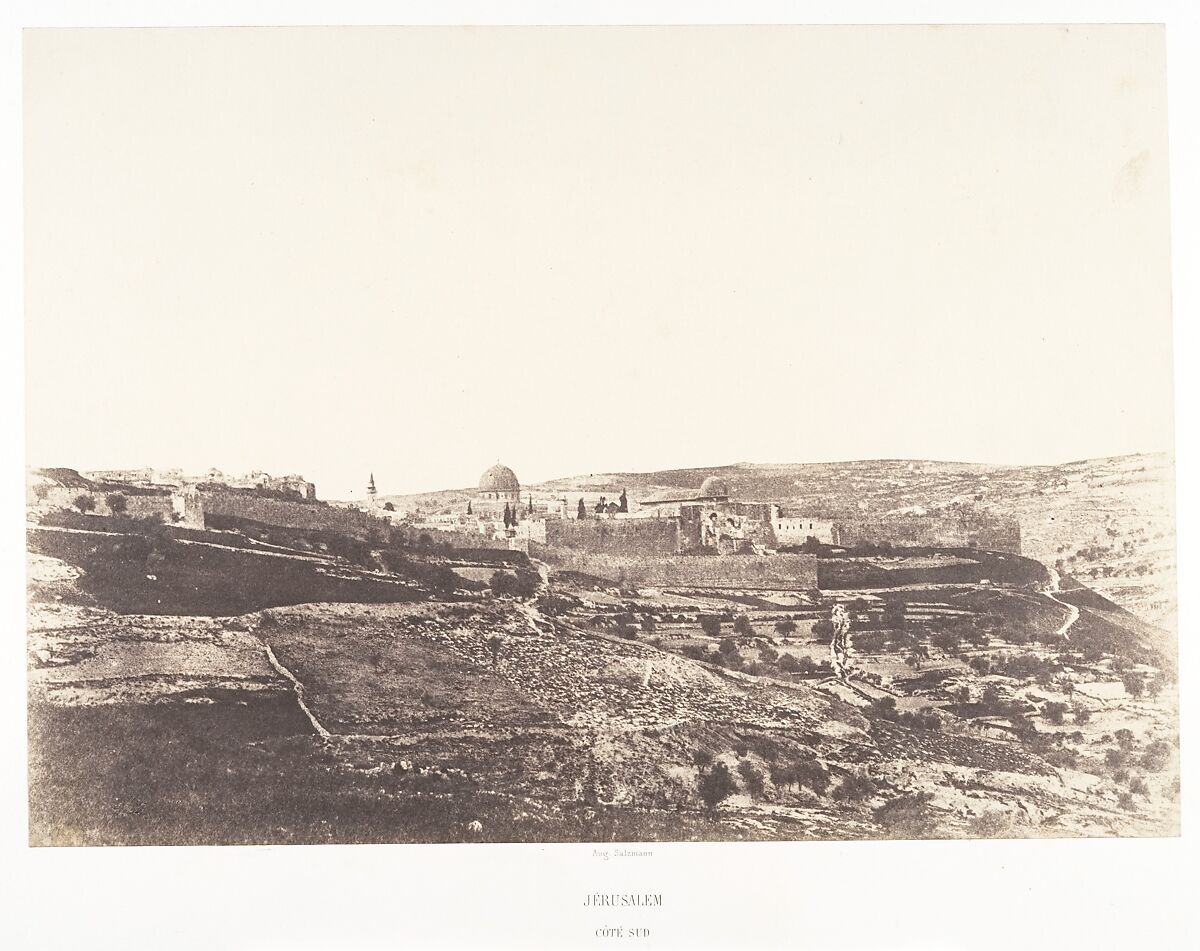 Jérusalem, Côté Sud de Jérusalem, Auguste Salzmann (French, 1824–1872), Salted paper print from paper negative 