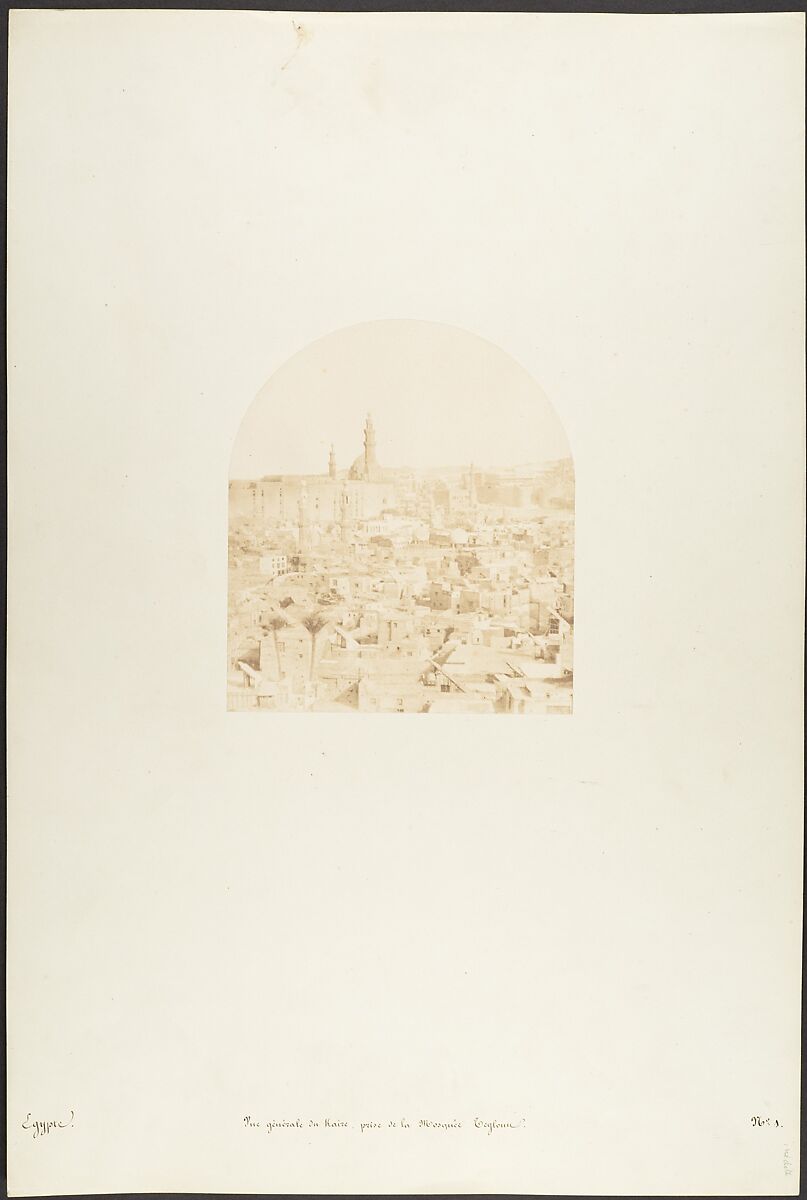 Vue générale du Kaire, prise de la Mosquée Tegloun, Maxime Du Camp (French, 1822–1894), Salted paper print from paper negative 