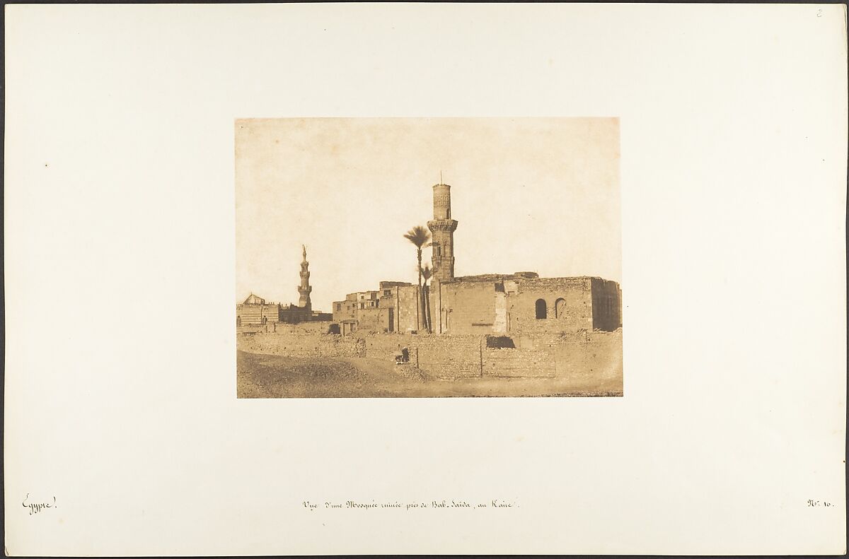 Vue d'une Mosquée ruinée près de Bab-Saïda, au Kaire, Maxime Du Camp (French, 1822–1894), Salted paper print from paper negative 