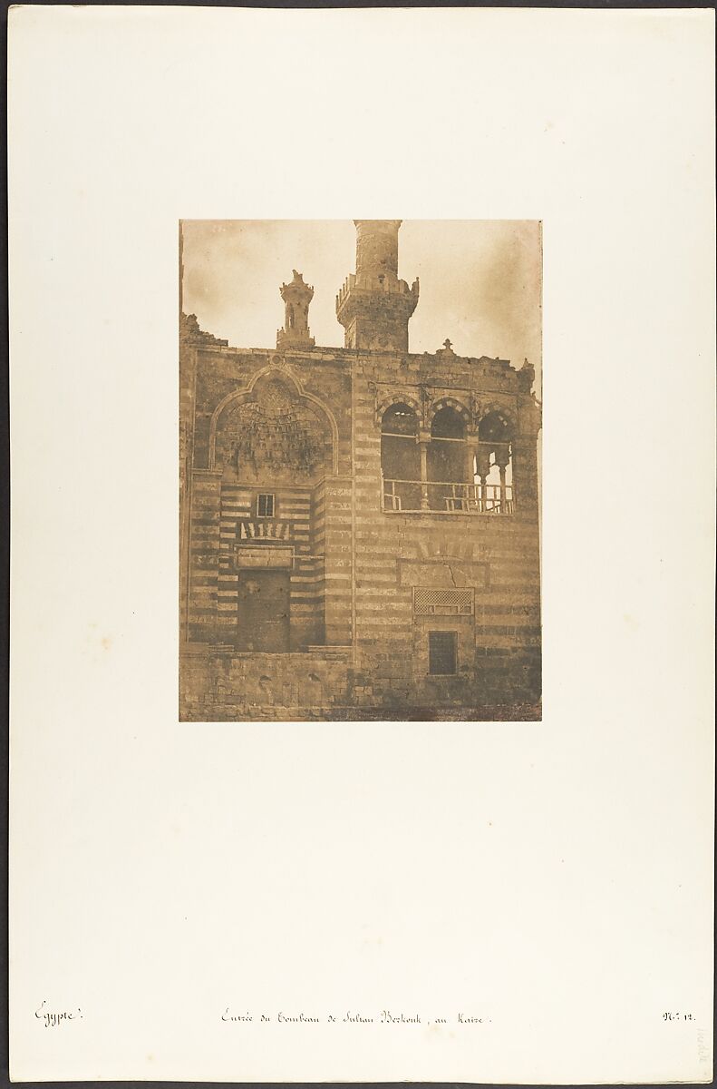 Entrée du Tombeau de Sultan Bezkouk, au Kaire, Maxime Du Camp (French, 1822–1894), Salted paper print from paper negative 