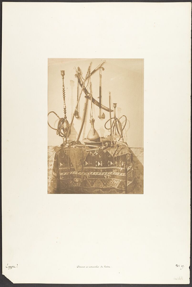 Armes et ustensiles du Kaire, Maxime Du Camp (French, 1822–1894), Salted paper print from paper negative 