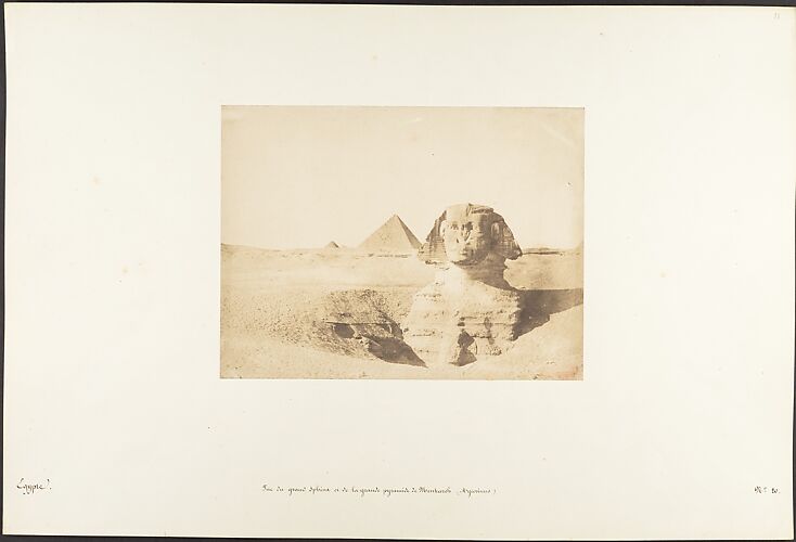 Vue du grand Sphinx et de la grande pyramide de Menkazeh (Mycerinus)