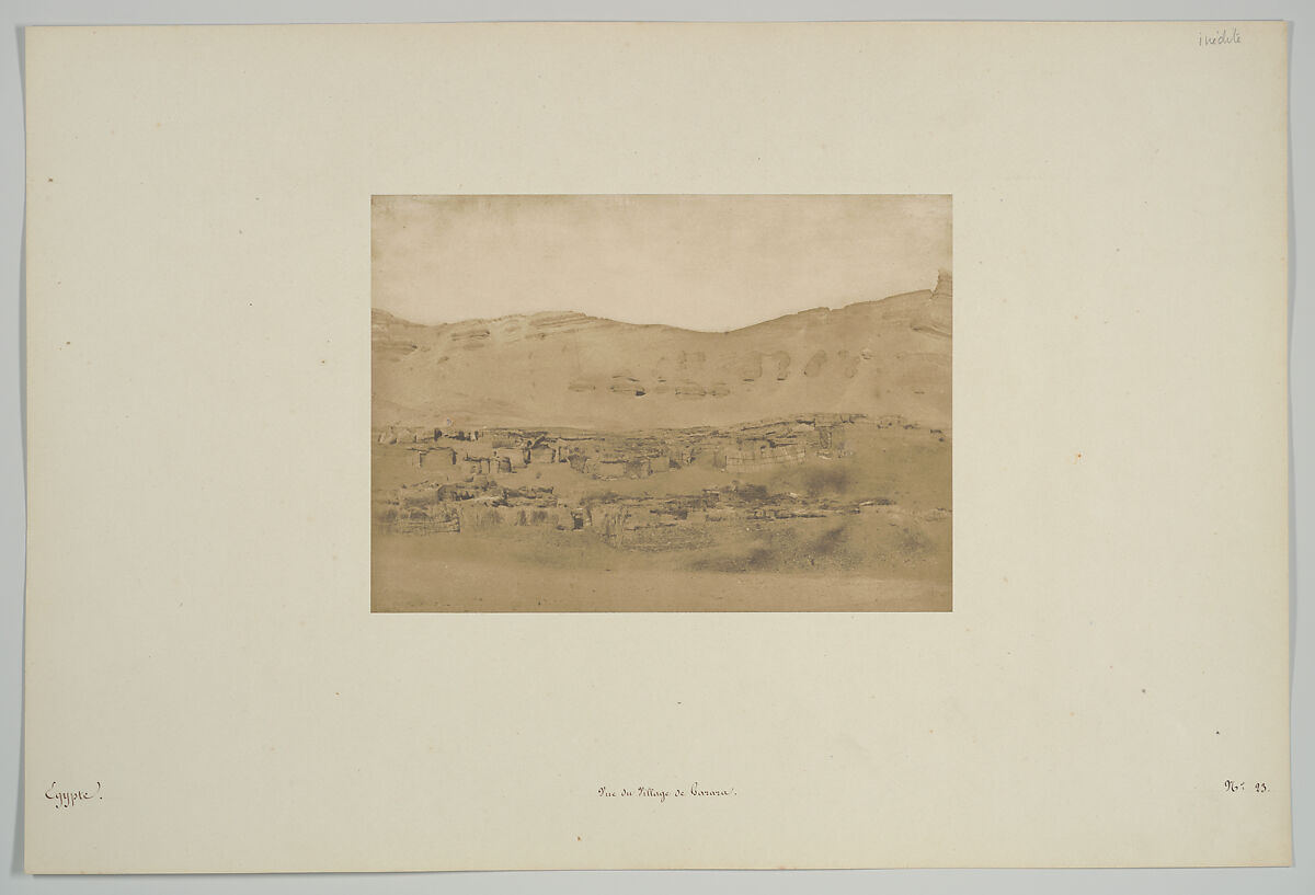 Vue du Village de Garara, Maxime Du Camp (French, 1822–1894), Salted paper print from paper negative 