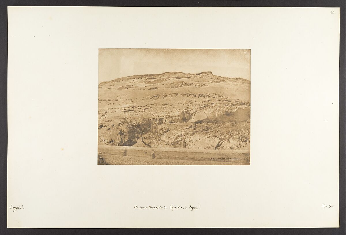 Ancienne Nécropole de Lycopolis, à Syout, Maxime Du Camp (French, 1822–1894), Salted paper print from paper negative 