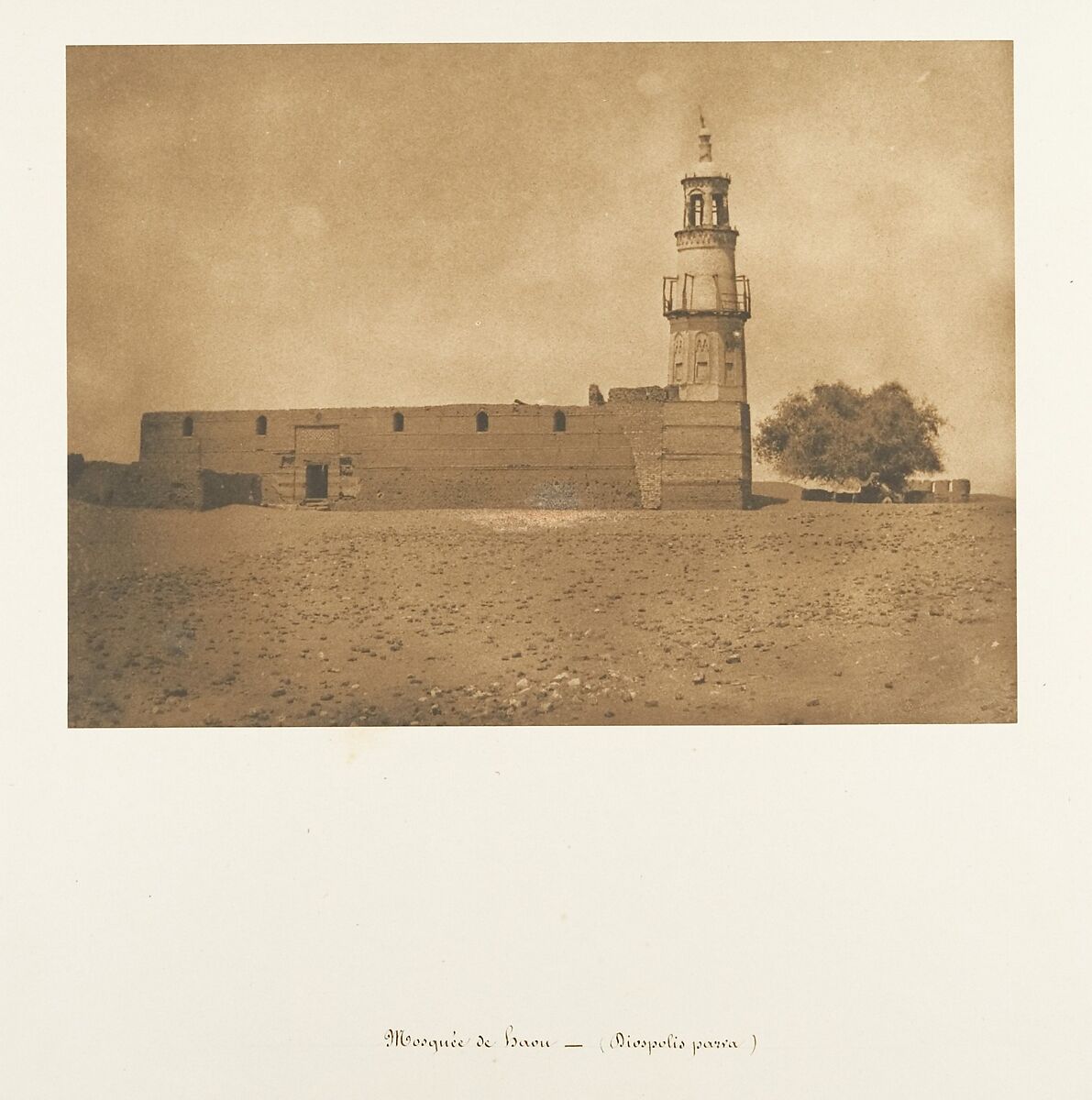 Mosquée de Haou (Diospolis parva), Maxime Du Camp (French, 1822–1894), Salted paper print from paper negative 