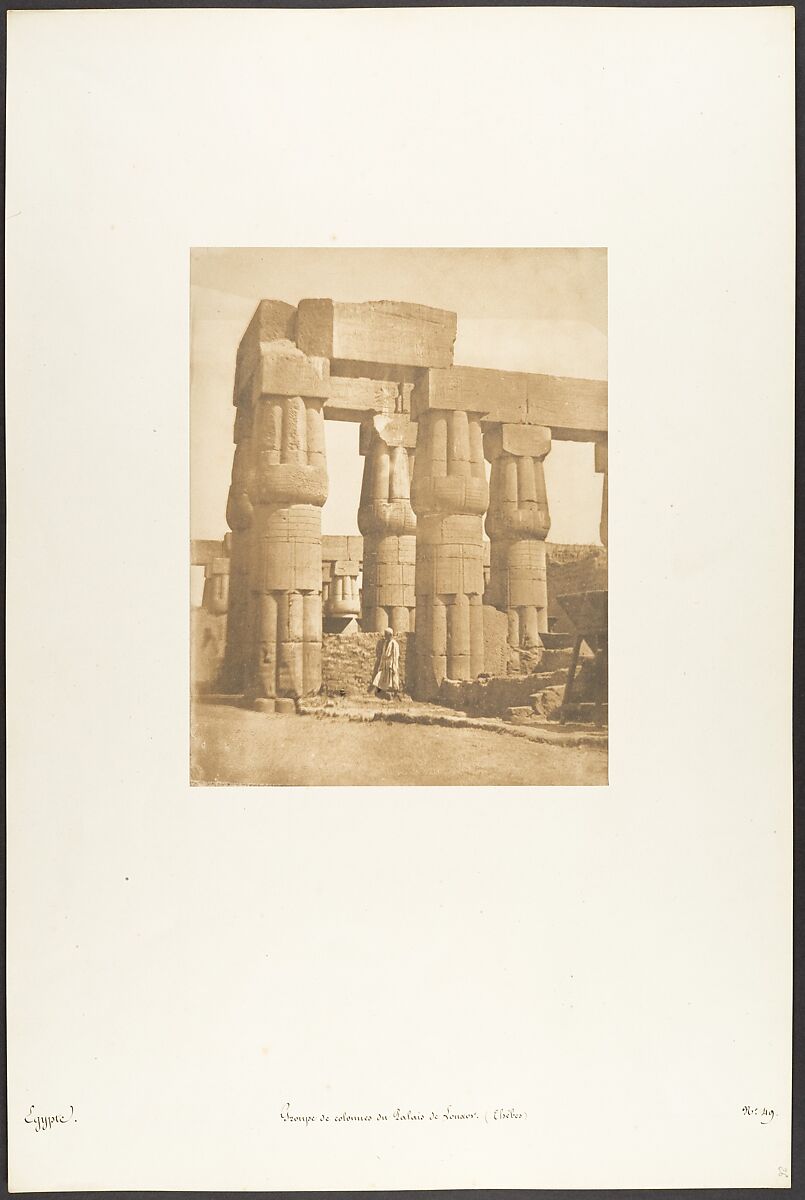 Groupe de colonnes du Palais de Louxor, Thèbes, Maxime Du Camp (French, 1822–1894), Salted paper print from paper negative 