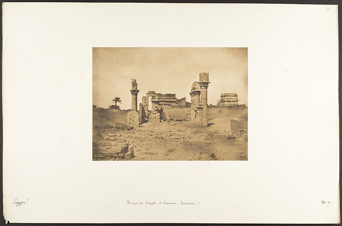 Ruines du Temple d'Herment (Hermentis), Maxime Du Camp (French, 1822–1894), Salted paper print from paper negative 