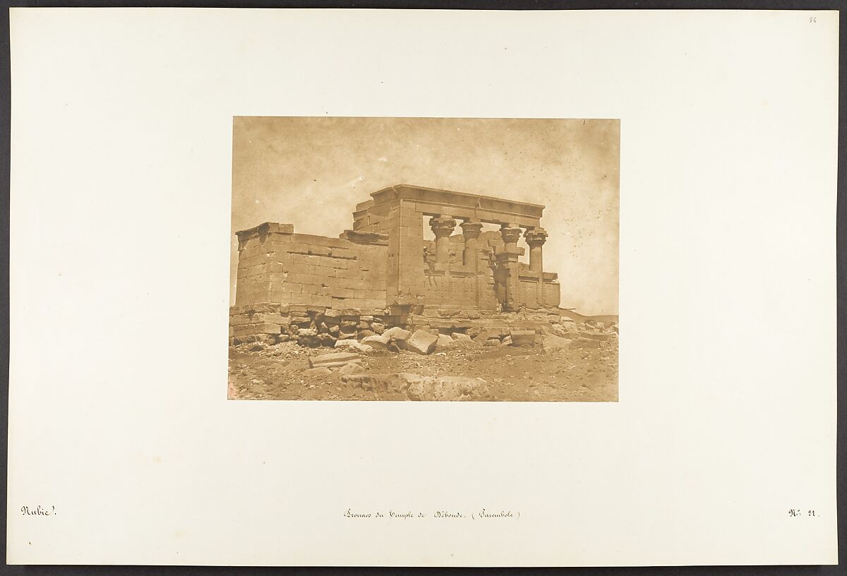 Pronaos du Temple de Déboude (Parembole), Maxime Du Camp (French, 1822–1894), Salted paper print from paper negative 