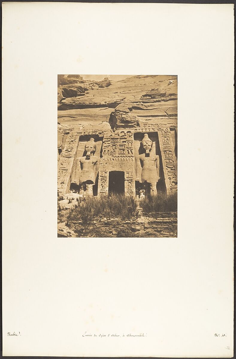 Entrée du Spéos d'Athor, à Abousembil, Maxime Du Camp  French, Salted paper print from paper negative