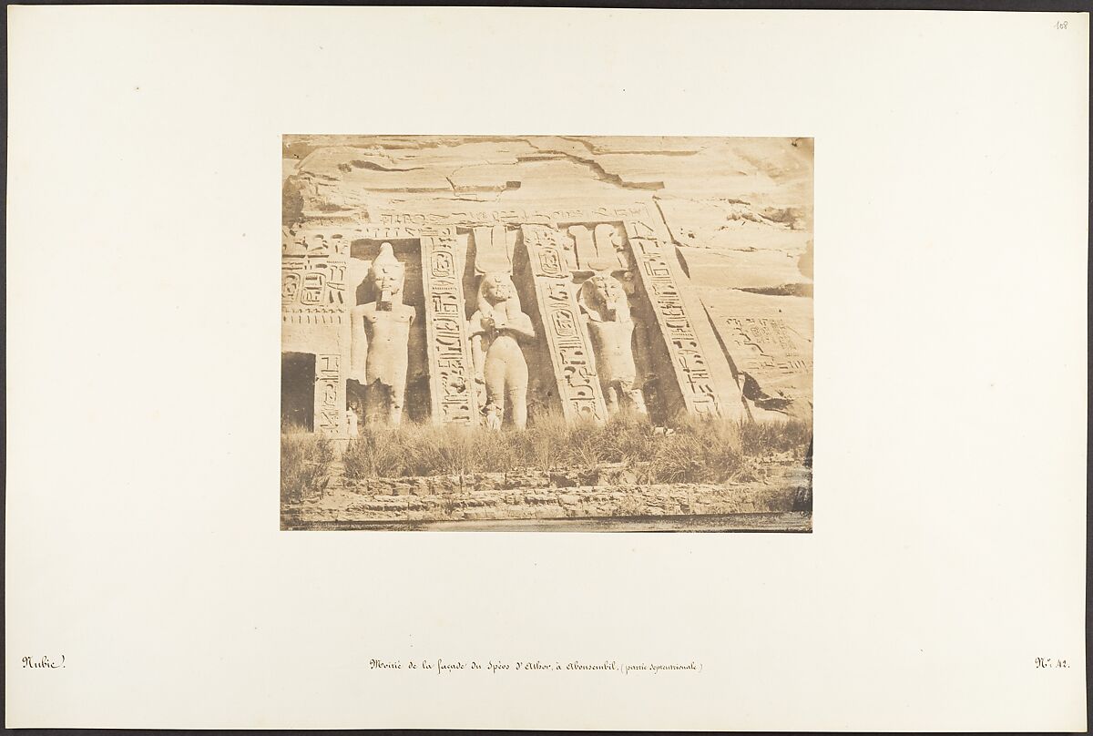 Moitié de la façade du Spéos d'Athor, à Abousembil (partie Septentrionale), Maxime Du Camp (French, 1822–1894), Salted paper print from paper negative 