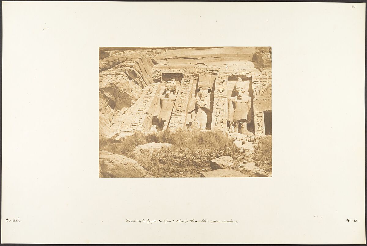 Moitié de la façade du Spéos d'Athor, à Abousembil (partie méridionale), Maxime Du Camp (French, 1822–1894), Salted paper print from paper negative 