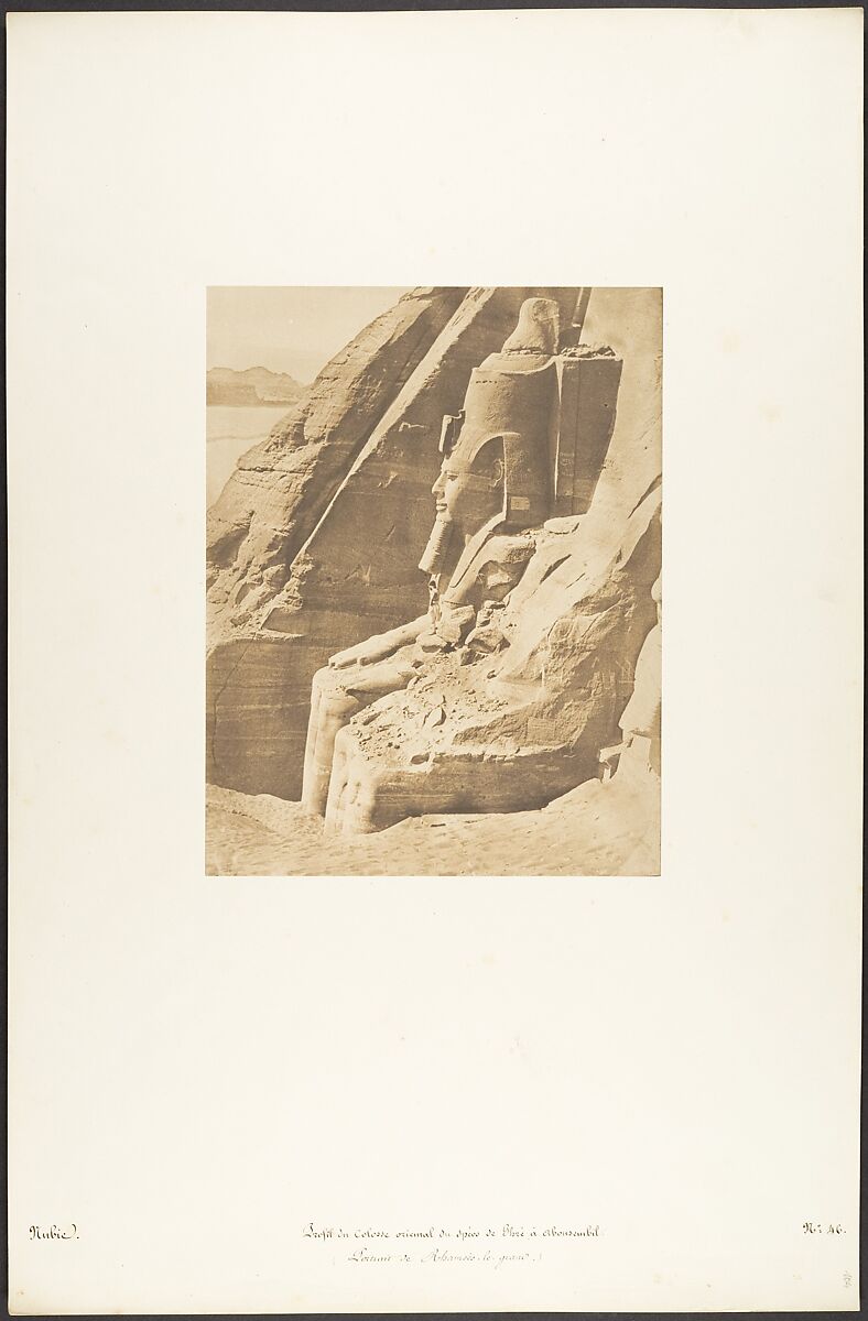 Profil du Colosse oriental du Spéos de Phré, à Abousembil (Portrait de Rhamsès-le-grand), Maxime Du Camp (French, 1822–1894), Salted paper print from paper negative 