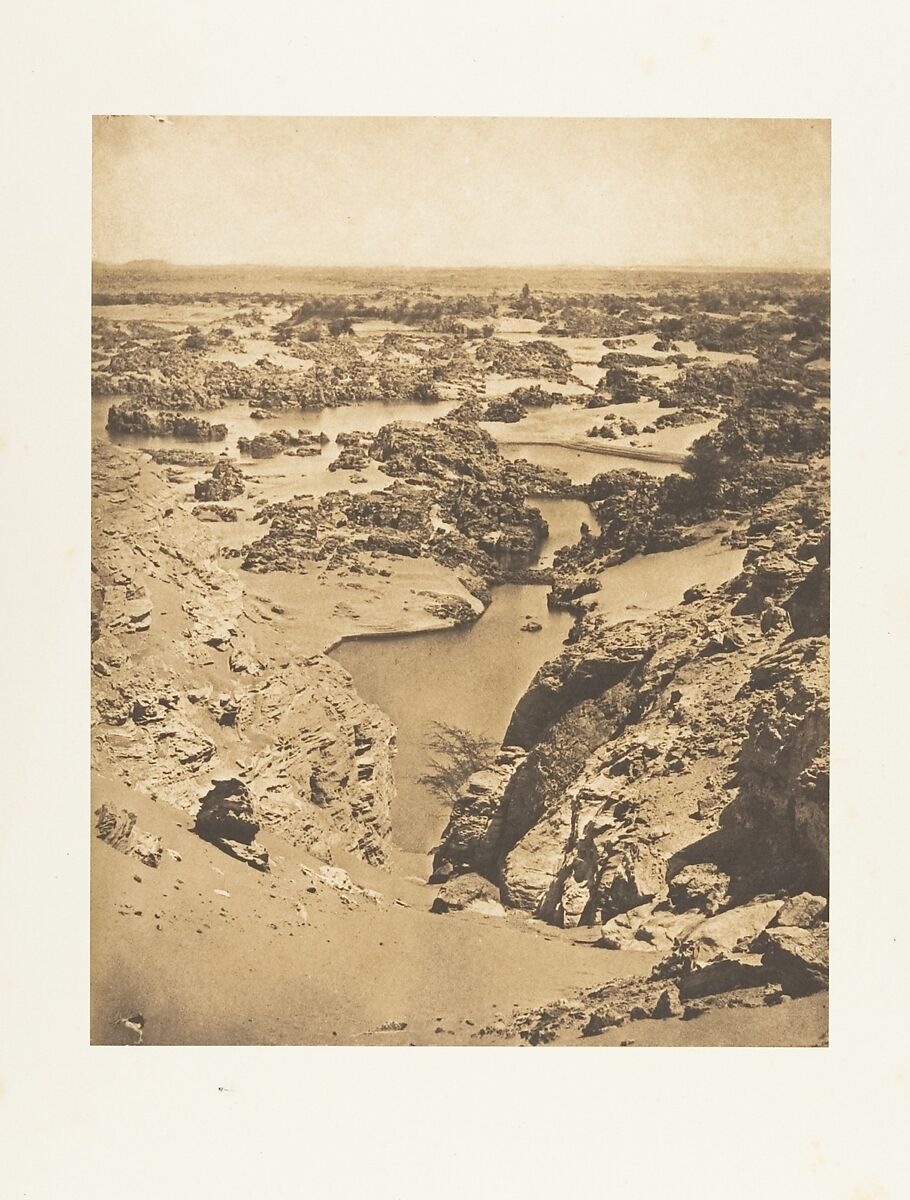 Vue cavalière de la seconde cataracte, prise du haut de Djebel-Aboucir, Maxime Du Camp (French, 1822–1894), Salted paper print from paper negative 