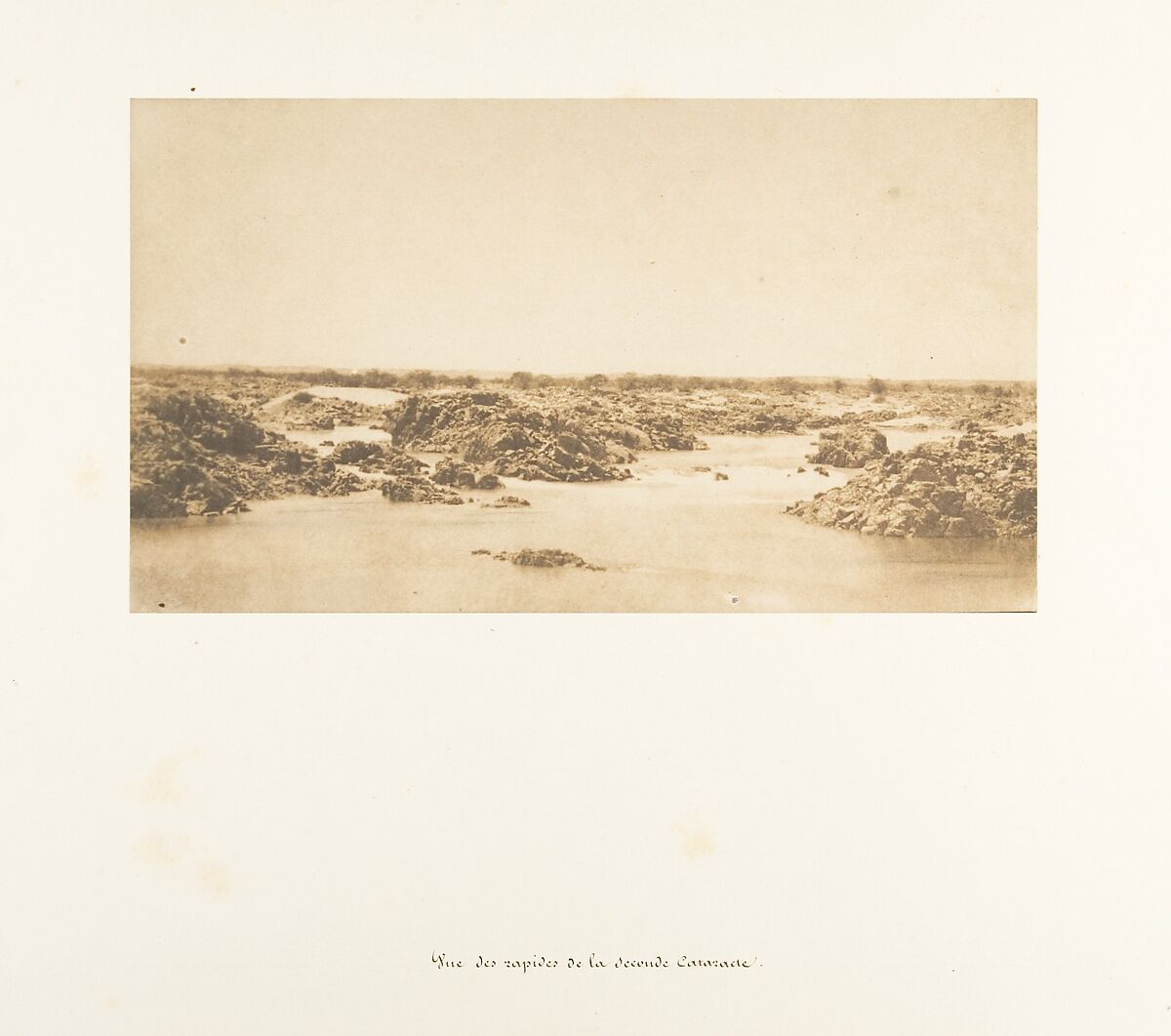 Vue des rapides de la Seconde Cataracte, Maxime Du Camp (French, 1822–1894), Salted paper print from paper negative 