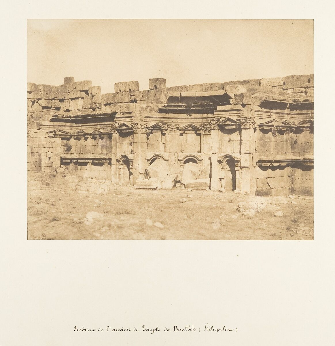Intérieur de l'enceinte du Temple de Baalbek (Héliopolis), Maxime Du Camp (French, 1822–1894), Salted paper print from paper negative 