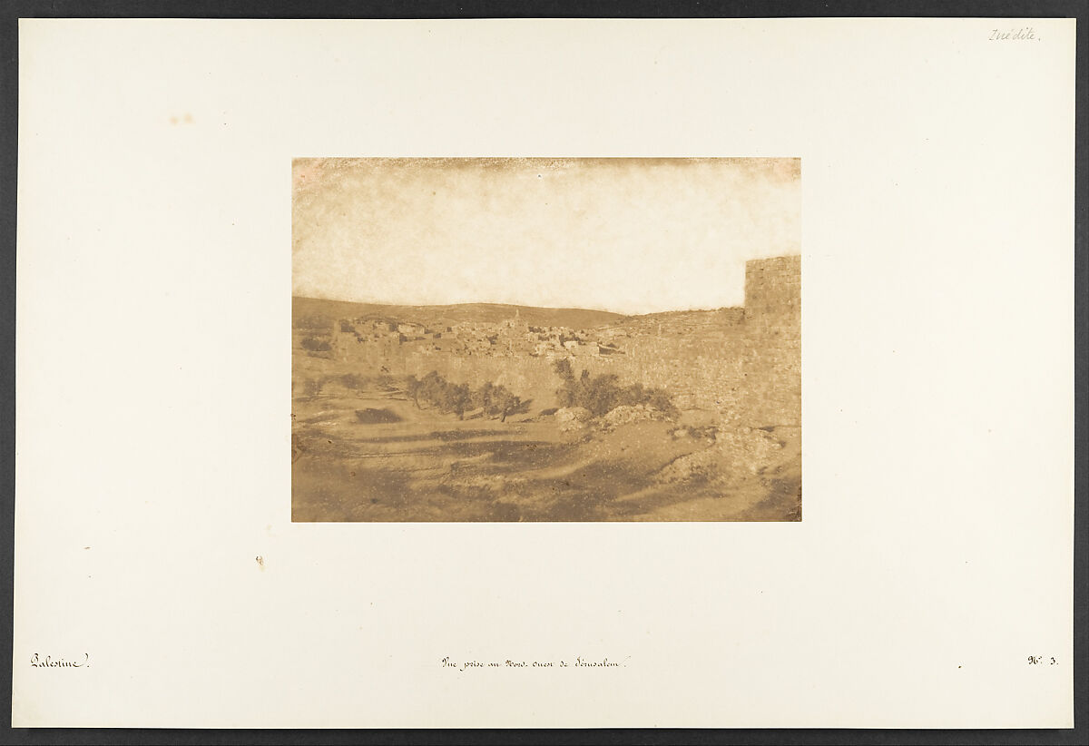 Vue prise au Nord-Ouest de Jérusalem, Maxime Du Camp (French, 1822–1894), Salted paper print from paper negative 