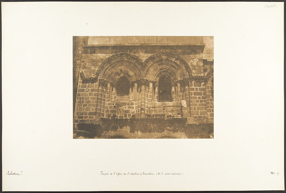 Façade de l'Eglise du St. Sépulcre, à Jérusalem (No. 2 partie supérieure), Maxime Du Camp (French, 1822–1894), Salted paper print from paper negative 