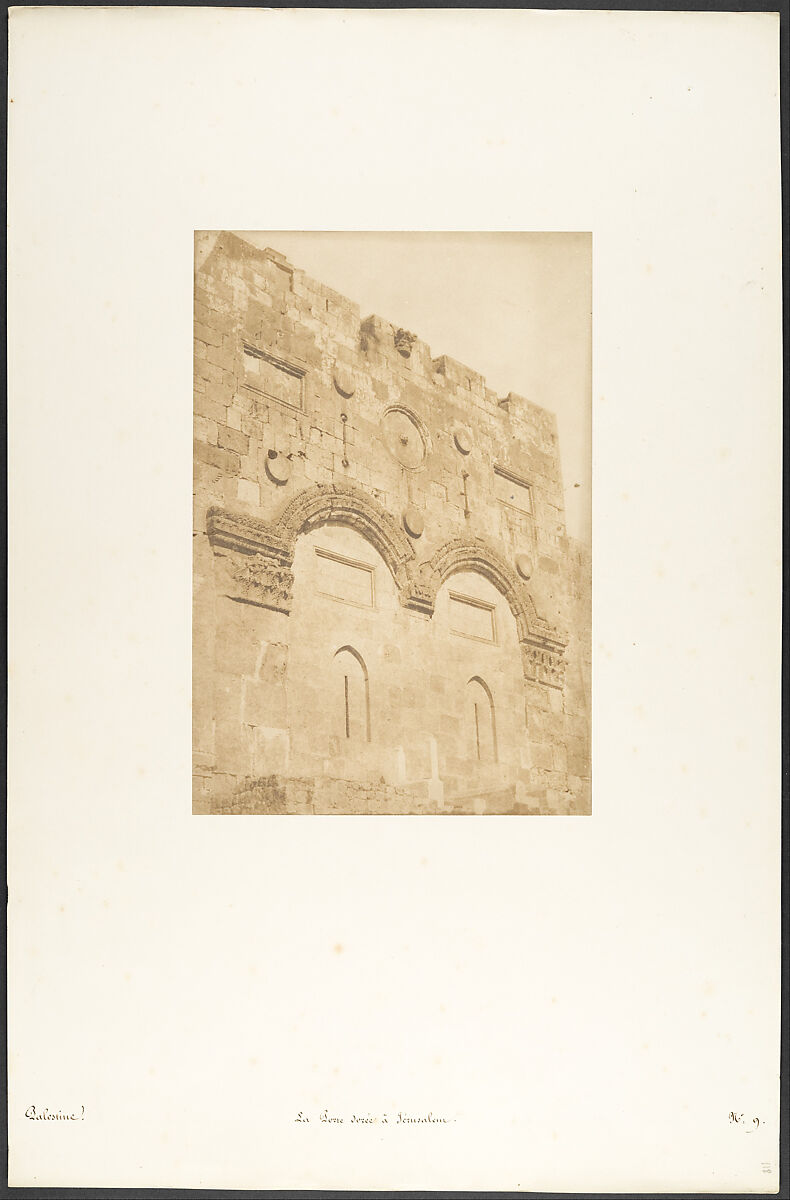 La Porte dorée à Jérusalem, Maxime Du Camp (French, 1822–1894), Salted paper print from paper negative 