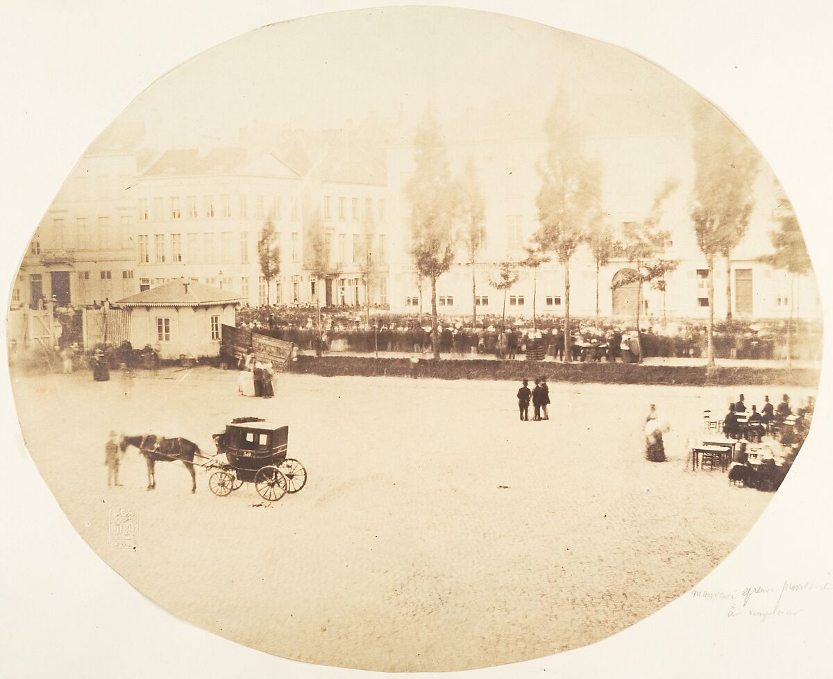 Vue de droite du balcon, Louis-Pierre-Théophile Dubois de Nehaut (French, active Belgium, 1799–1872), Salted paper print from paper negative 