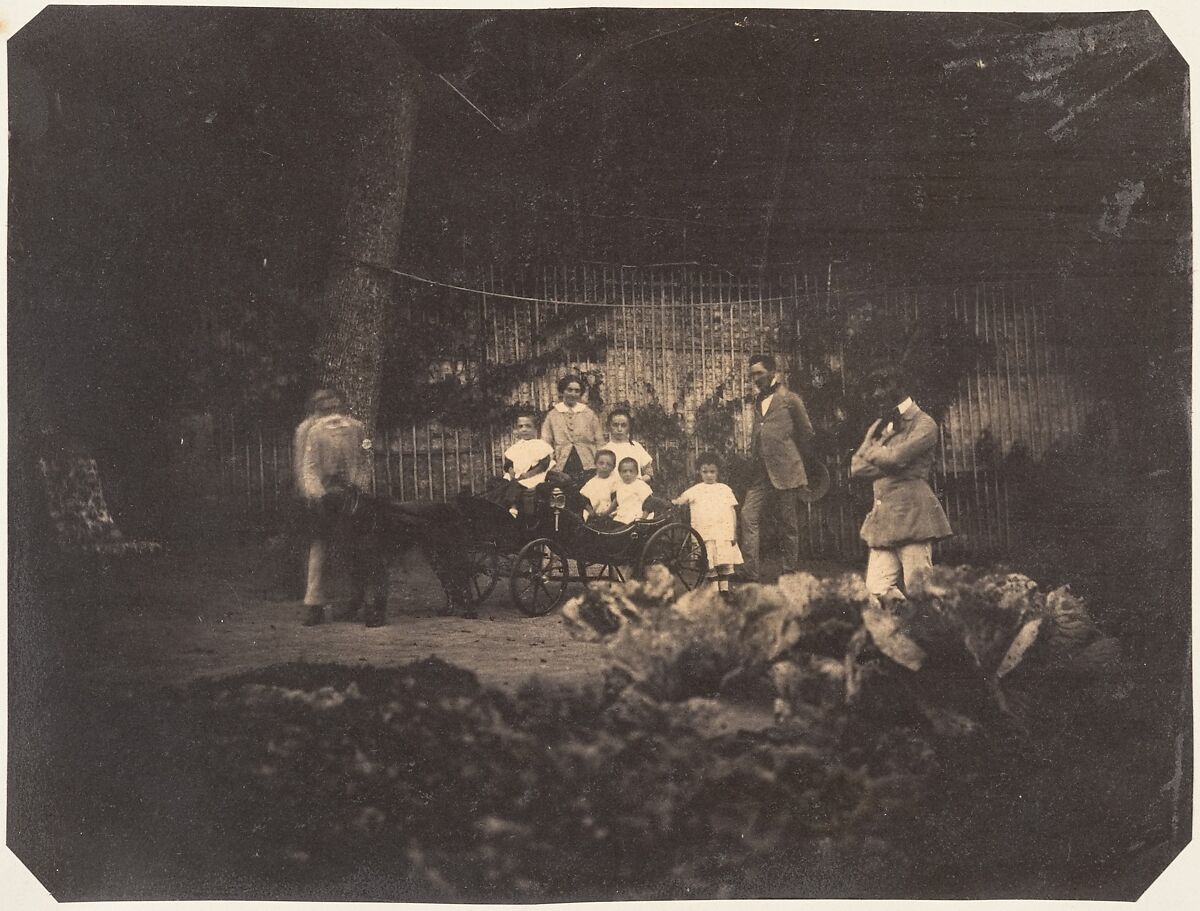 Jardin zoologique de Bruxelles; Les trois jumeaux fils de Mr. Lebens et toute la famille, Louis-Pierre-Théophile Dubois de Nehaut (French, active Belgium, 1799–1872), Salted paper print from paper negative 