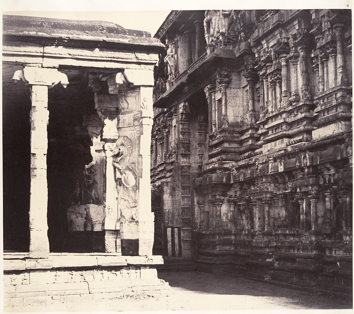 The Inner Facade of the Gateway of the East Gopuram, Linnaeus Tripe (British, Devonport (Plymouth Dock) 1822–1902 Devonport), Albumen silver print from waxed paper negative 