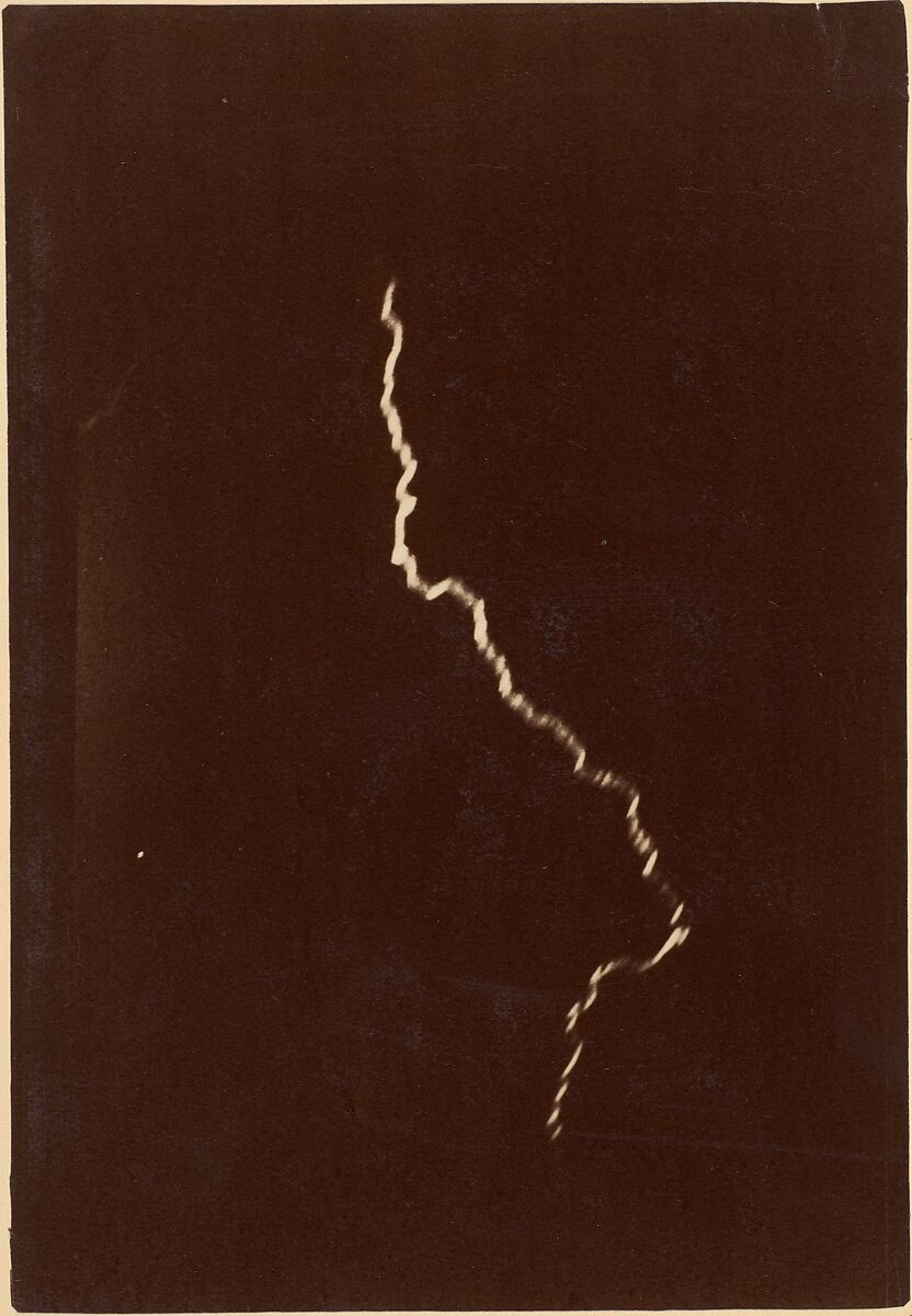 [Spiral of Lightning in a Thunderstorm], Charles Moussette (French, active 1880s), Albumen silver print from glass negative 