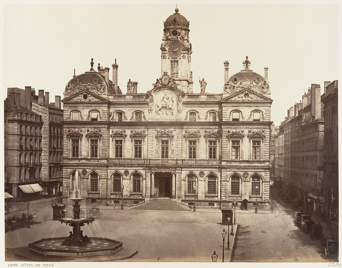 Lyon, Hôtel de Ville, Edouard Baldus (French (born Prussia), 1813–1889), Albumen silver print from glass negative 