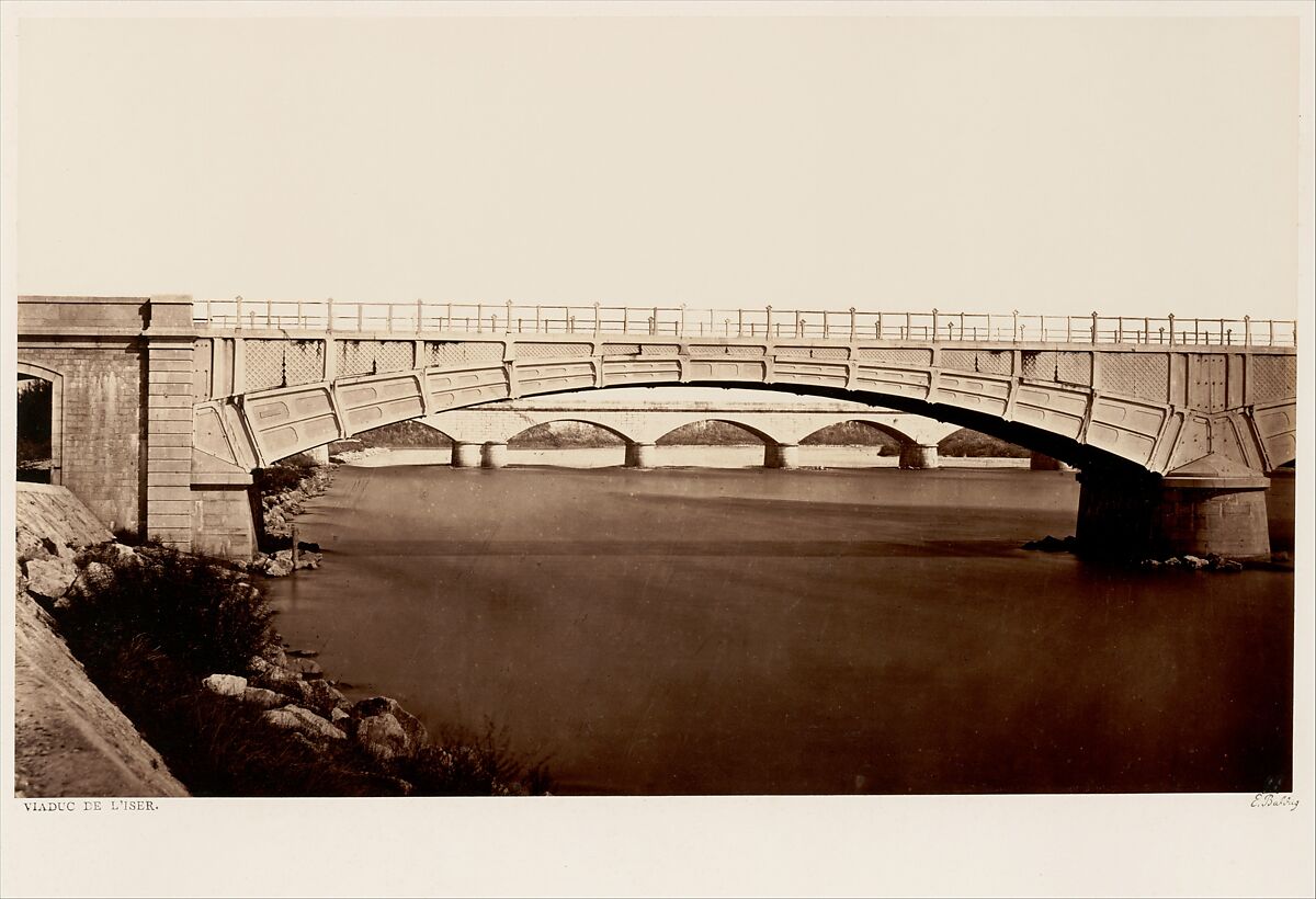 Viaduc de l'Iser, Edouard Baldus (French (born Prussia), 1813–1889), Albumen silver print from glass negative 