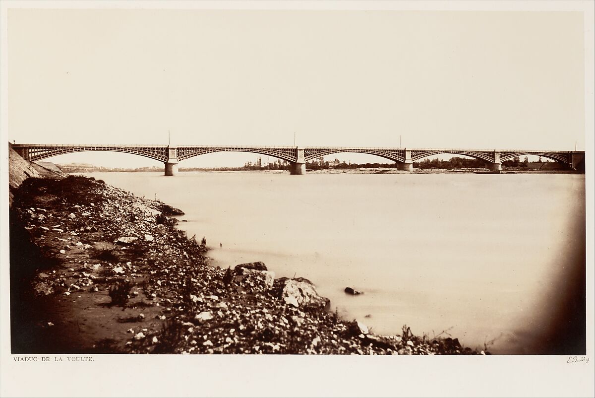 Viaduc de la Voulte, Edouard Baldus (French (born Prussia), 1813–1889), Albumen silver print from glass negative 